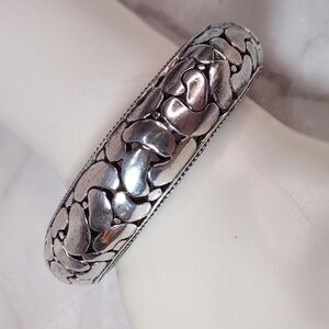 Vintage Bali Artisan Crafted Sterling Silver Cuff Bracelet